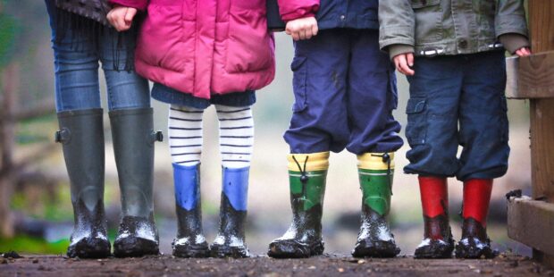 Children standing together outdoors
